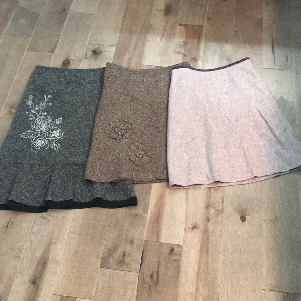 Set of 3 skirts: black, brown, purple. Size 4